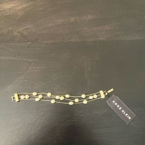Anne Klein - Pearl and Gold Toned, Multi-Strand Bracelet